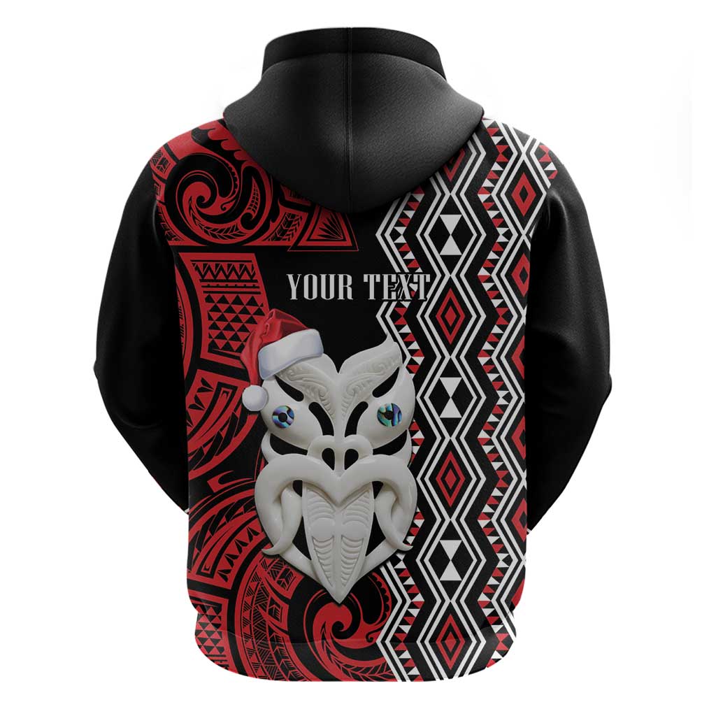 Personalised New Zealand Christmas Hoodie Meri Kirihimete Maori Wheku - Taniko Art LT14 - Polynesian Pride