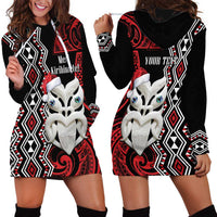 Personalised New Zealand Christmas Hoodie Dress Meri Kirihimete Maori Wheku - Taniko Art LT14 - Polynesian Pride