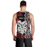 Personalised New Zealand Christmas Men Tank Top Meri Kirihimete Maori Wheku - Taniko Art LT14 - Polynesian Pride