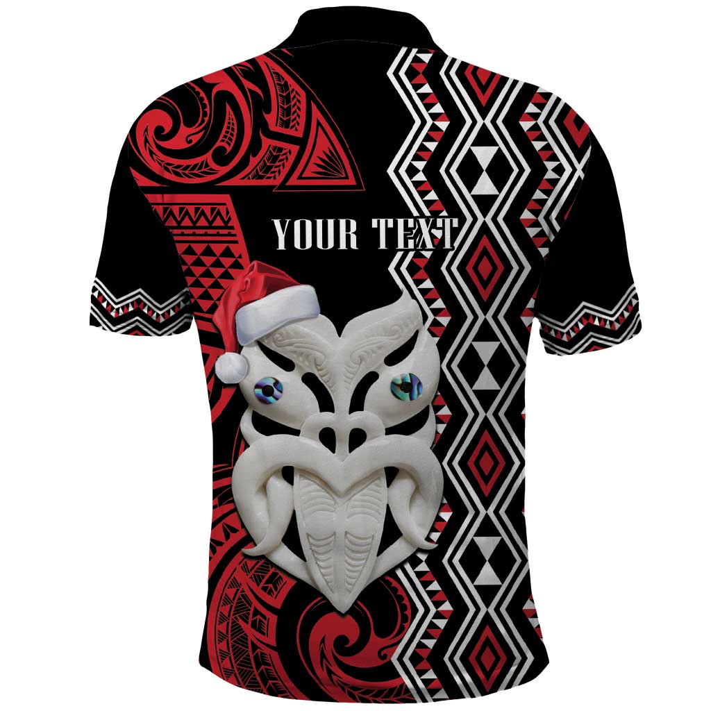 Personalised New Zealand Christmas Polo Shirt Meri Kirihimete Maori Wheku - Taniko Art LT14 - Polynesian Pride