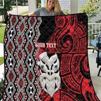 Personalised New Zealand Christmas Quilt Meri Kirihimete Maori Wheku - Taniko Art LT14 Black - Polynesian Pride