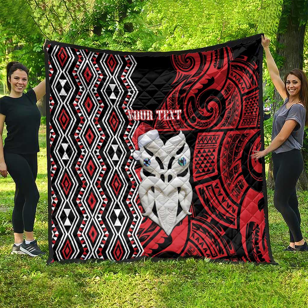 Personalised New Zealand Christmas Quilt Meri Kirihimete Maori Wheku - Taniko Art LT14 - Polynesian Pride