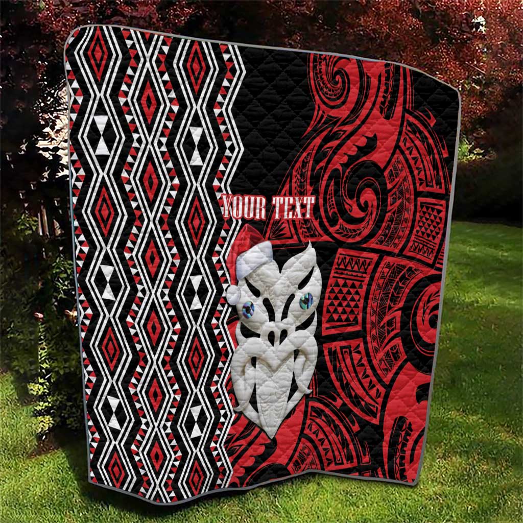 Personalised New Zealand Christmas Quilt Meri Kirihimete Maori Wheku - Taniko Art LT14 - Polynesian Pride