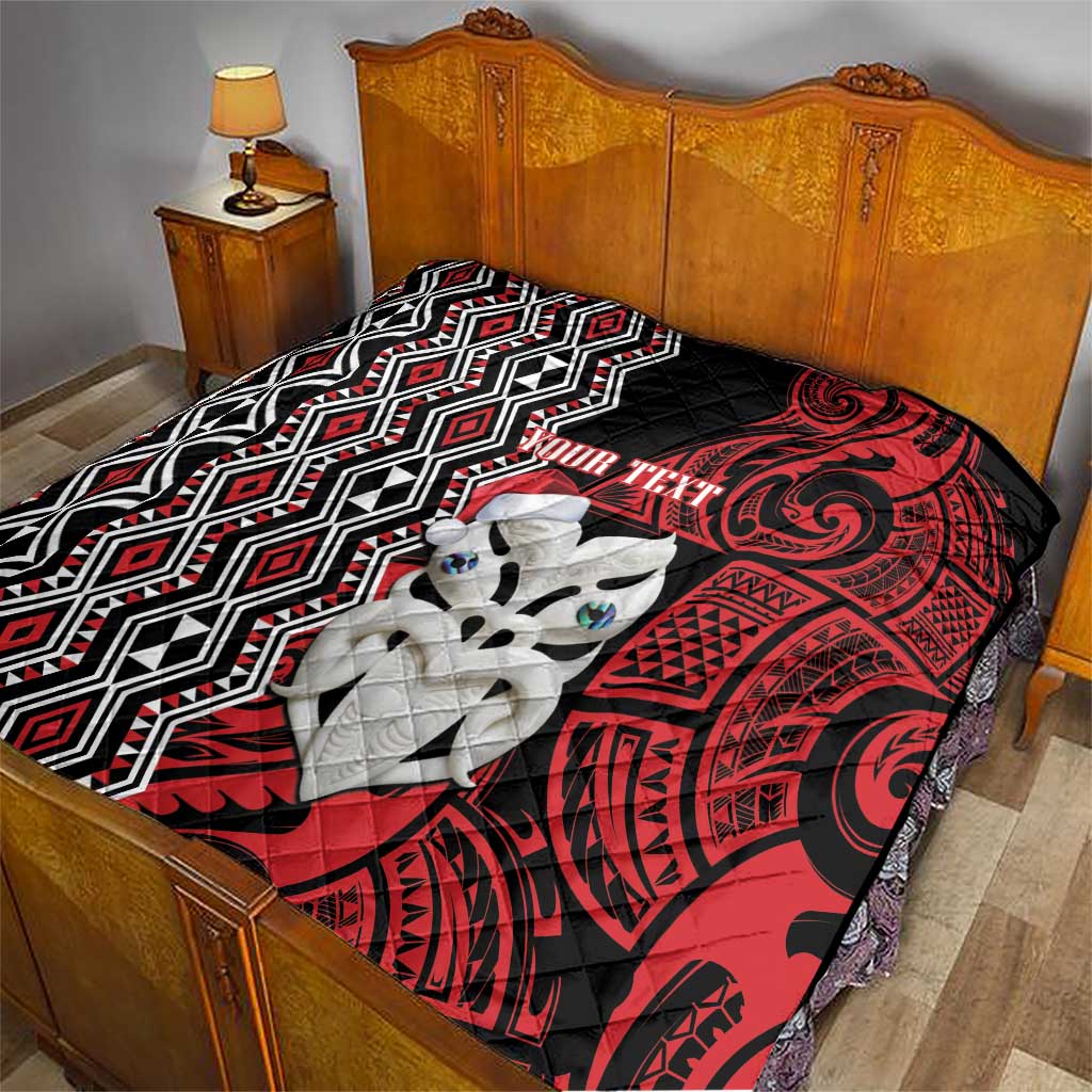 Personalised New Zealand Christmas Quilt Meri Kirihimete Maori Wheku - Taniko Art LT14 - Polynesian Pride