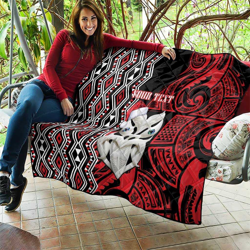 Personalised New Zealand Christmas Quilt Meri Kirihimete Maori Wheku - Taniko Art LT14 - Polynesian Pride
