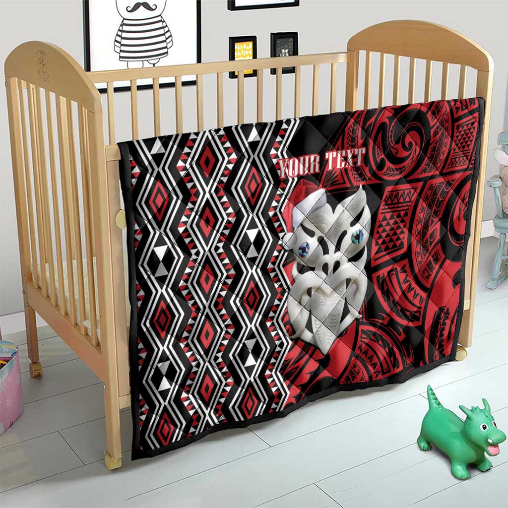 Personalised New Zealand Christmas Quilt Meri Kirihimete Maori Wheku - Taniko Art LT14 - Polynesian Pride