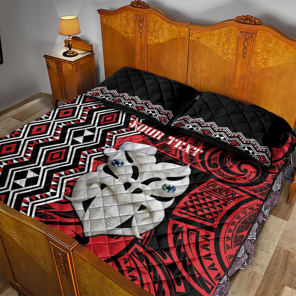 Personalised New Zealand Christmas Quilt Bed Set Meri Kirihimete Maori Wheku - Taniko Art LT14 - Polynesian Pride