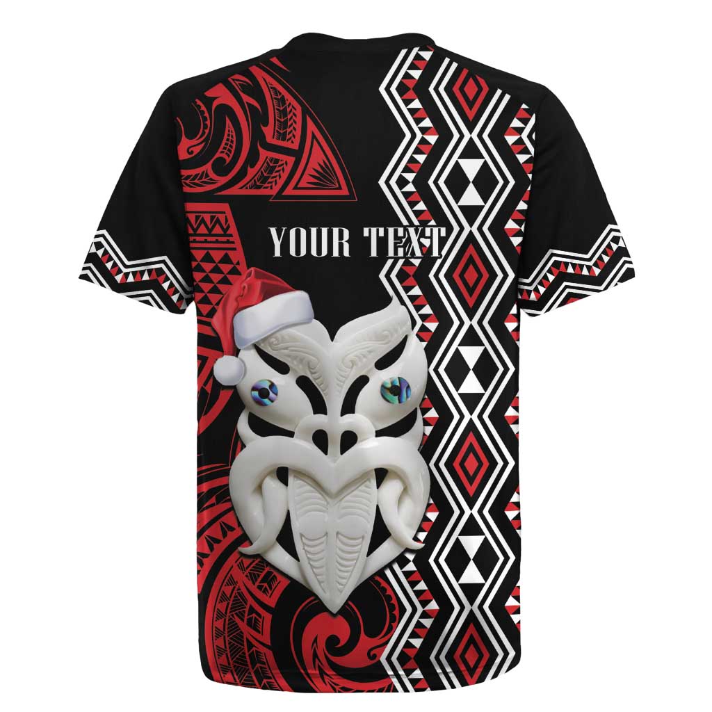 Personalised New Zealand Christmas Rugby Jersey Meri Kirihimete Maori Wheku - Taniko Art LT14 - Polynesian Pride