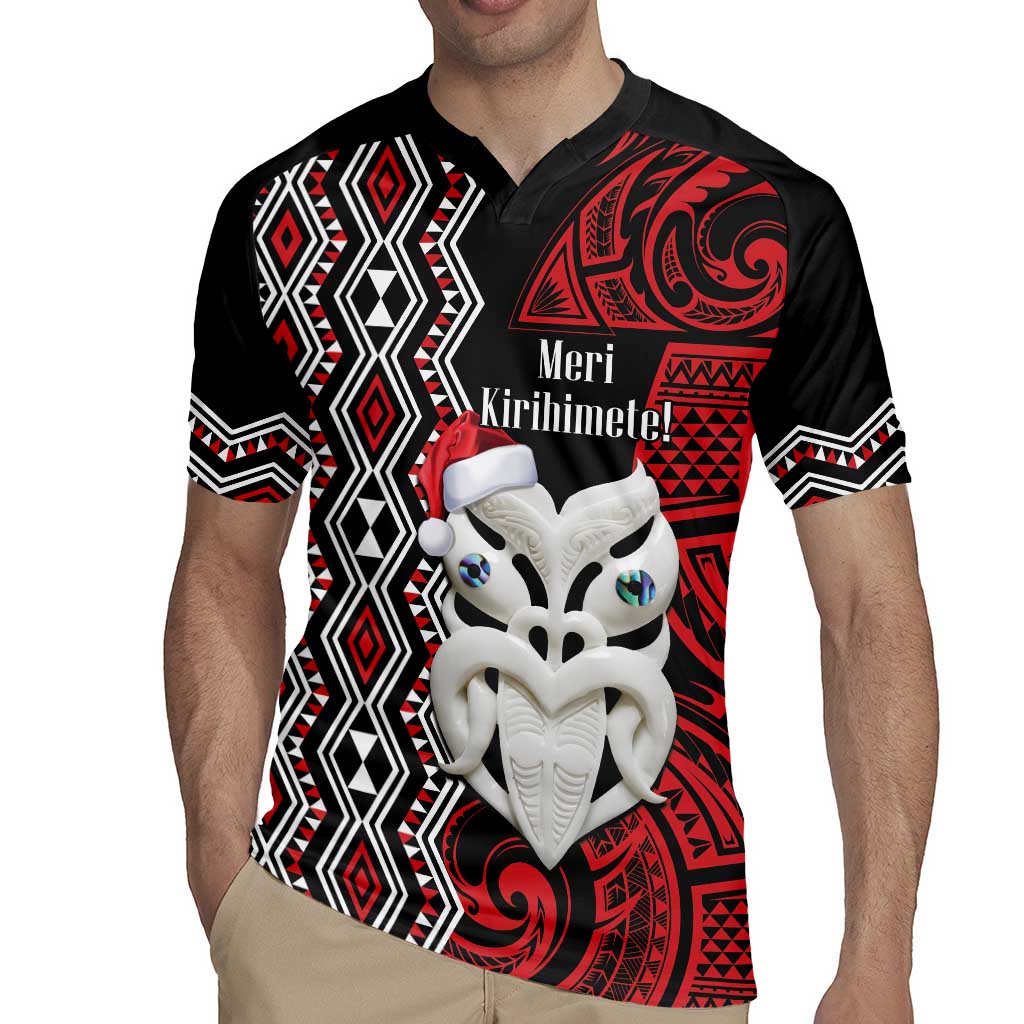 Personalised New Zealand Christmas Rugby Jersey Meri Kirihimete Maori Wheku - Taniko Art LT14 - Polynesian Pride