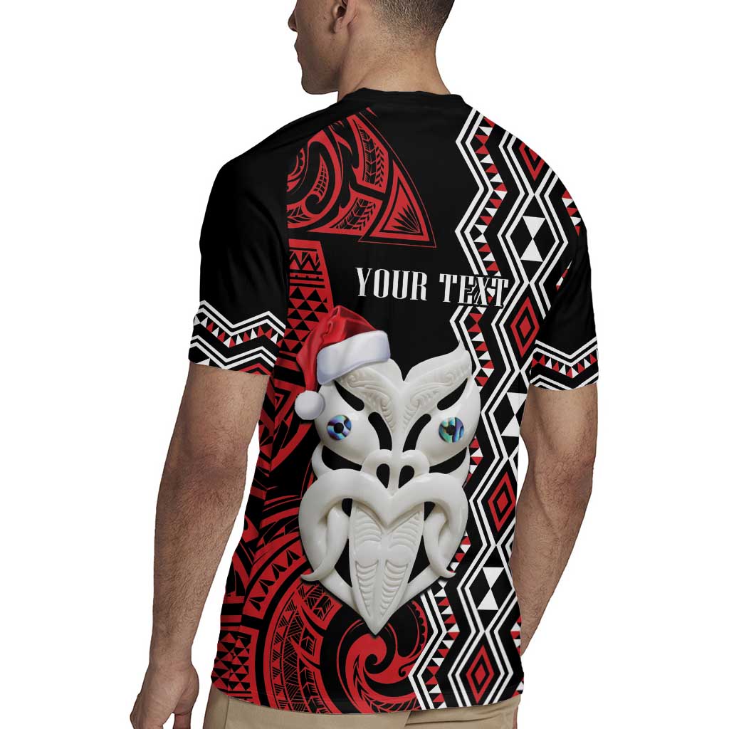 Personalised New Zealand Christmas Rugby Jersey Meri Kirihimete Maori Wheku - Taniko Art LT14 - Polynesian Pride