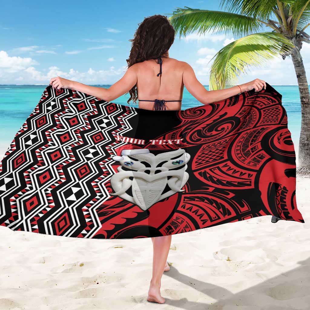 Personalised New Zealand Christmas Sarong Meri Kirihimete Maori Wheku - Taniko Art LT14 - Polynesian Pride