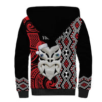 Personalised New Zealand Christmas Sherpa Hoodie Meri Kirihimete Maori Wheku - Taniko Art LT14 - Polynesian Pride