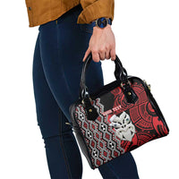 Personalised New Zealand Christmas Shoulder Handbag Meri Kirihimete Maori Wheku - Taniko Art LT14 - Polynesian Pride