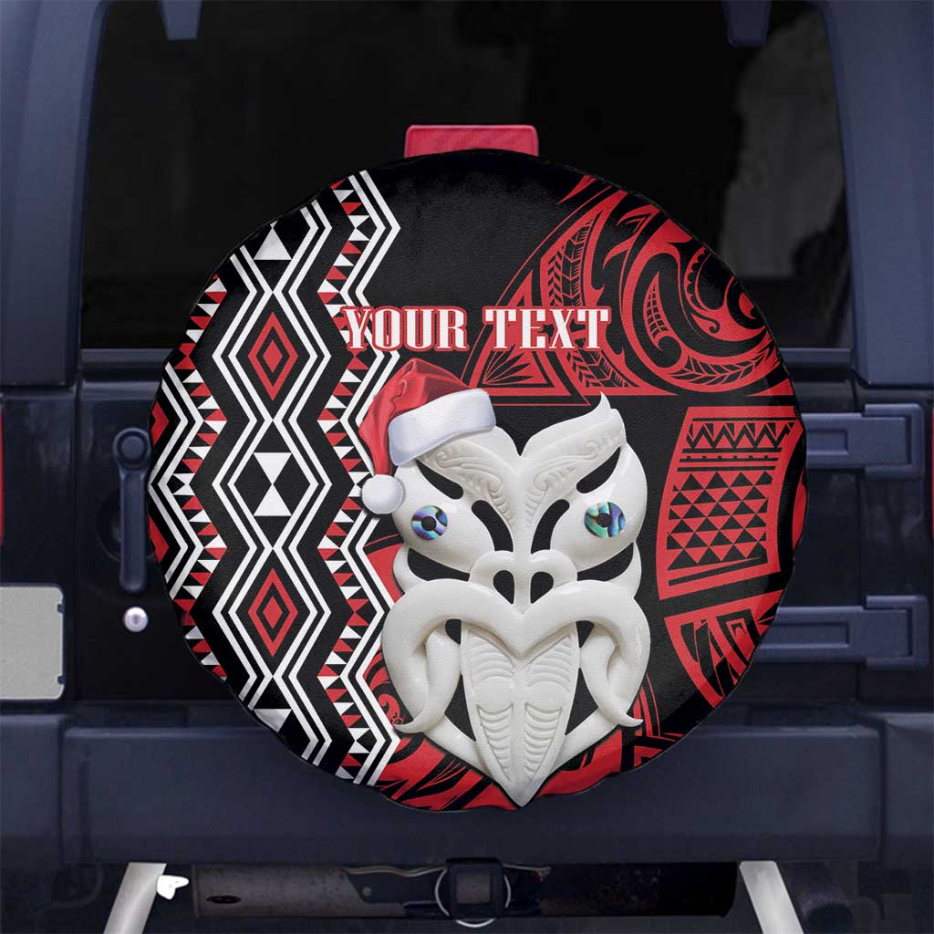 Personalised New Zealand Christmas Spare Tire Cover Meri Kirihimete Maori Wheku - Taniko Art LT14 - Polynesian Pride
