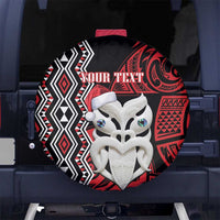 Personalised New Zealand Christmas Spare Tire Cover Meri Kirihimete Maori Wheku - Taniko Art LT14 - Polynesian Pride