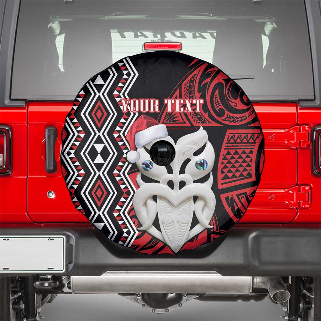 Personalised New Zealand Christmas Spare Tire Cover Meri Kirihimete Maori Wheku - Taniko Art LT14 - Polynesian Pride