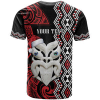 Personalised New Zealand Christmas T Shirt Meri Kirihimete Maori Wheku - Taniko Art LT14 - Polynesian Pride