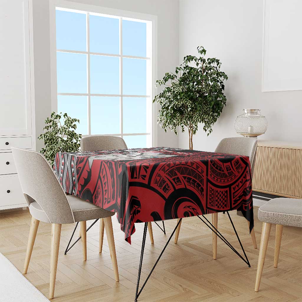 Personalised New Zealand Christmas Tablecloth Meri Kirihimete Maori Wheku - Taniko Art LT14 - Polynesian Pride