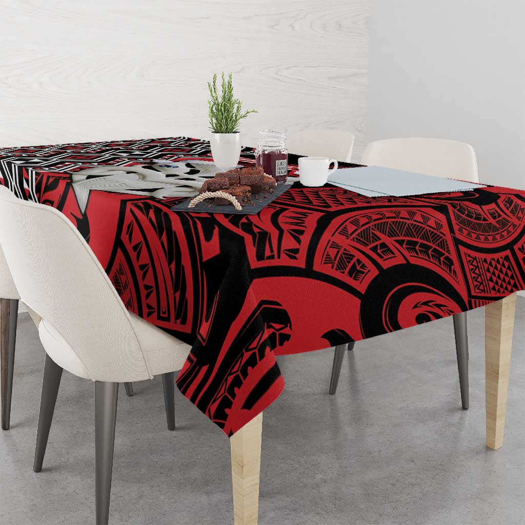 Personalised New Zealand Christmas Tablecloth Meri Kirihimete Maori Wheku - Taniko Art LT14 - Polynesian Pride