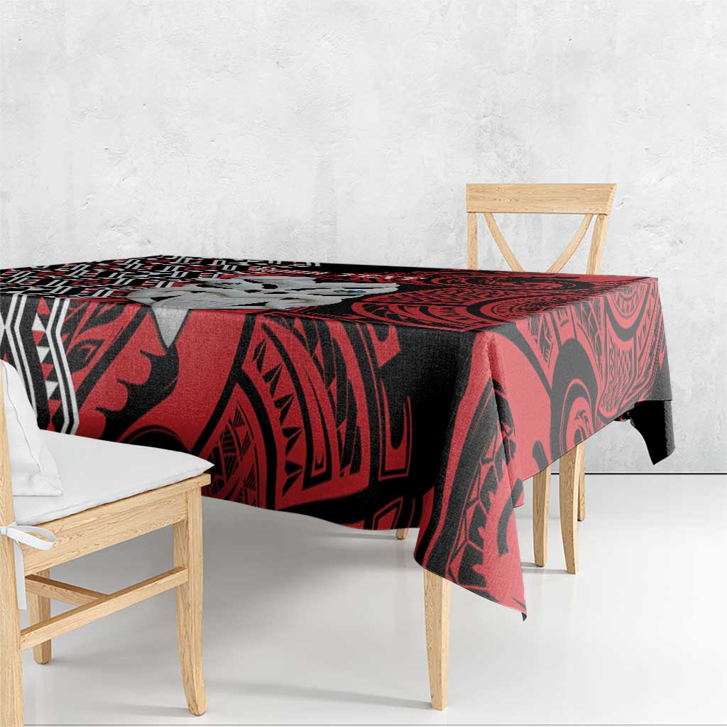 Personalised New Zealand Christmas Tablecloth Meri Kirihimete Maori Wheku - Taniko Art LT14 - Polynesian Pride