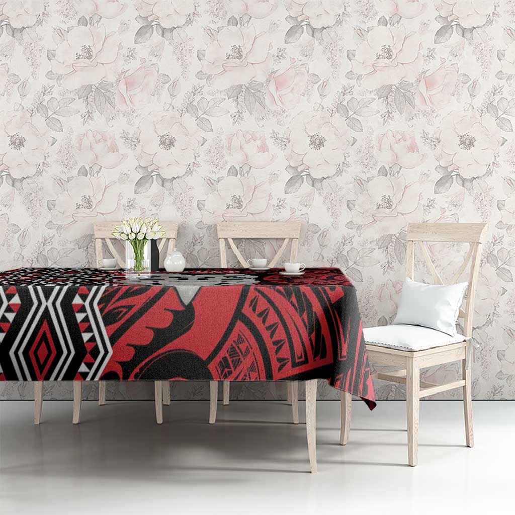 Personalised New Zealand Christmas Tablecloth Meri Kirihimete Maori Wheku - Taniko Art LT14 - Polynesian Pride
