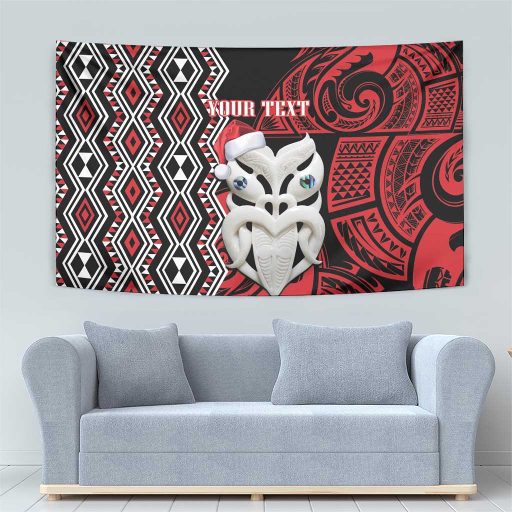 Personalised New Zealand Christmas Tapestry Meri Kirihimete Maori Wheku - Taniko Art LT14 - Polynesian Pride