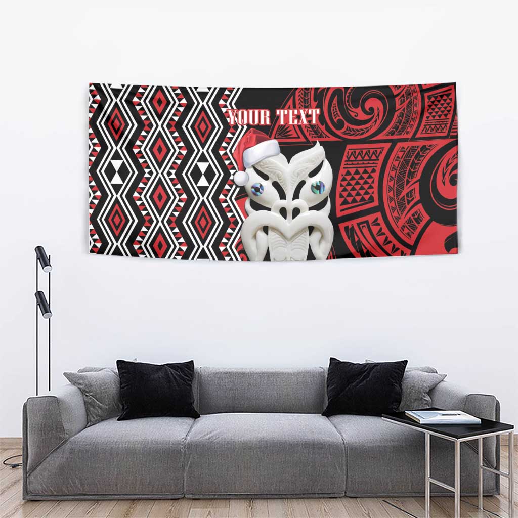 Personalised New Zealand Christmas Tapestry Meri Kirihimete Maori Wheku - Taniko Art LT14 - Polynesian Pride