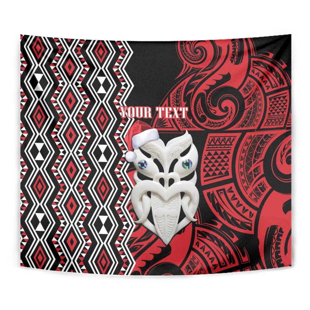 Personalised New Zealand Christmas Tapestry Meri Kirihimete Maori Wheku - Taniko Art LT14 - Polynesian Pride