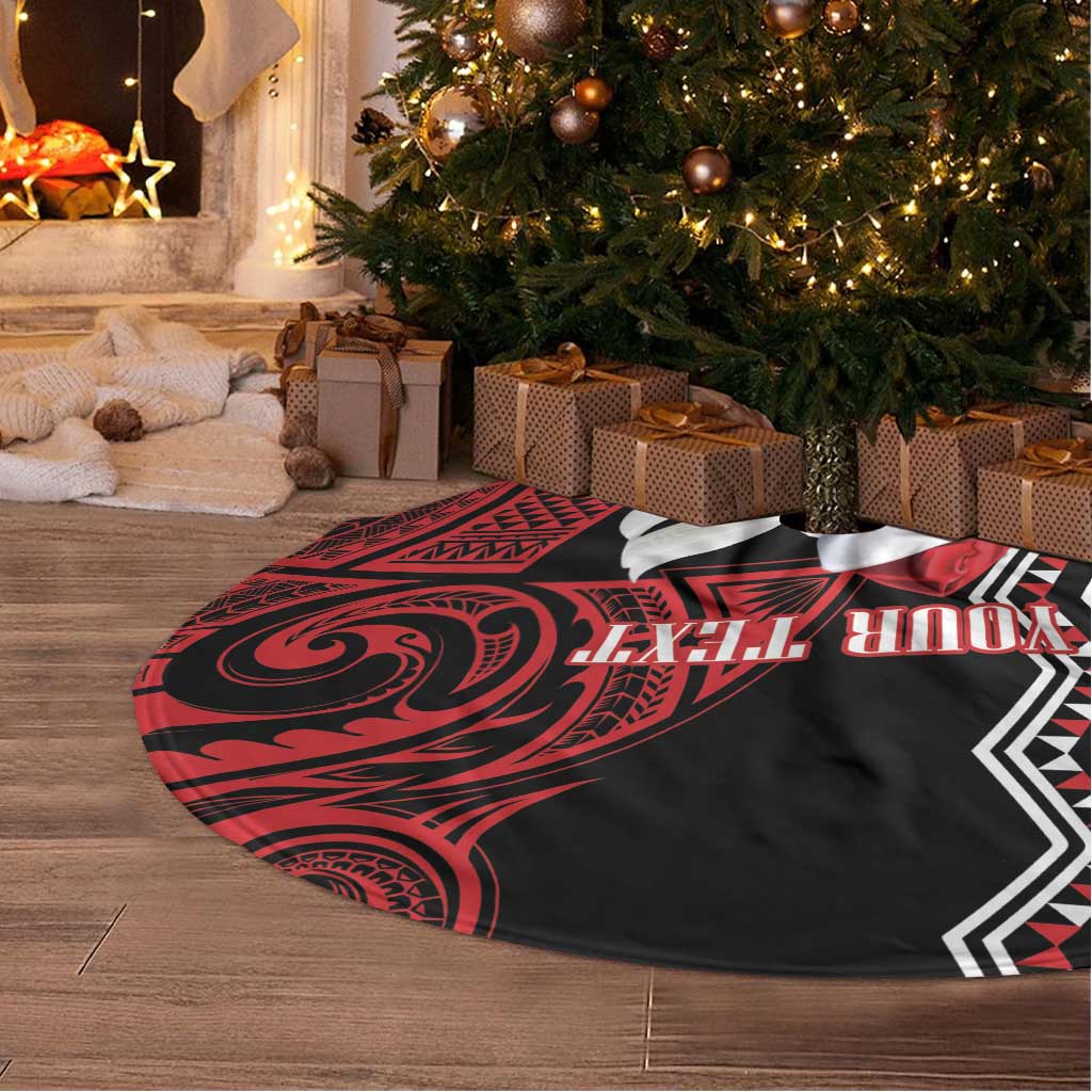 Personalised New Zealand Christmas Tree Skirt Meri Kirihimete Maori Wheku - Taniko Art LT14 - Polynesian Pride