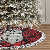 Personalised New Zealand Christmas Tree Skirt Meri Kirihimete Maori Wheku - Taniko Art LT14 - Polynesian Pride