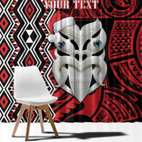 Personalised New Zealand Christmas Window Curtain Meri Kirihimete Maori Wheku - Taniko Art LT14 - Polynesian Pride