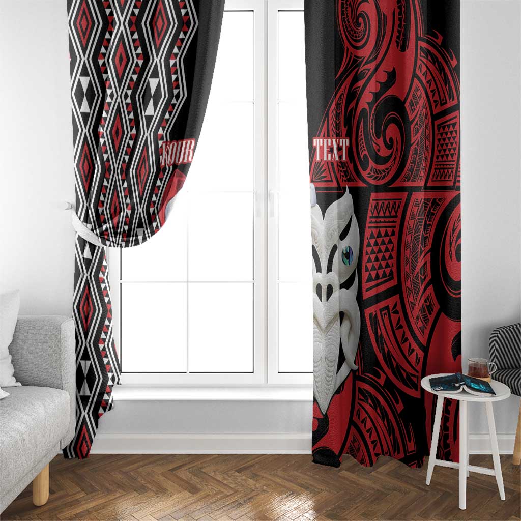 Personalised New Zealand Christmas Window Curtain Meri Kirihimete Maori Wheku - Taniko Art LT14 - Polynesian Pride