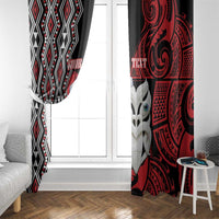 Personalised New Zealand Christmas Window Curtain Meri Kirihimete Maori Wheku - Taniko Art LT14 - Polynesian Pride