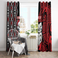 Personalised New Zealand Christmas Window Curtain Meri Kirihimete Maori Wheku - Taniko Art LT14 - Polynesian Pride