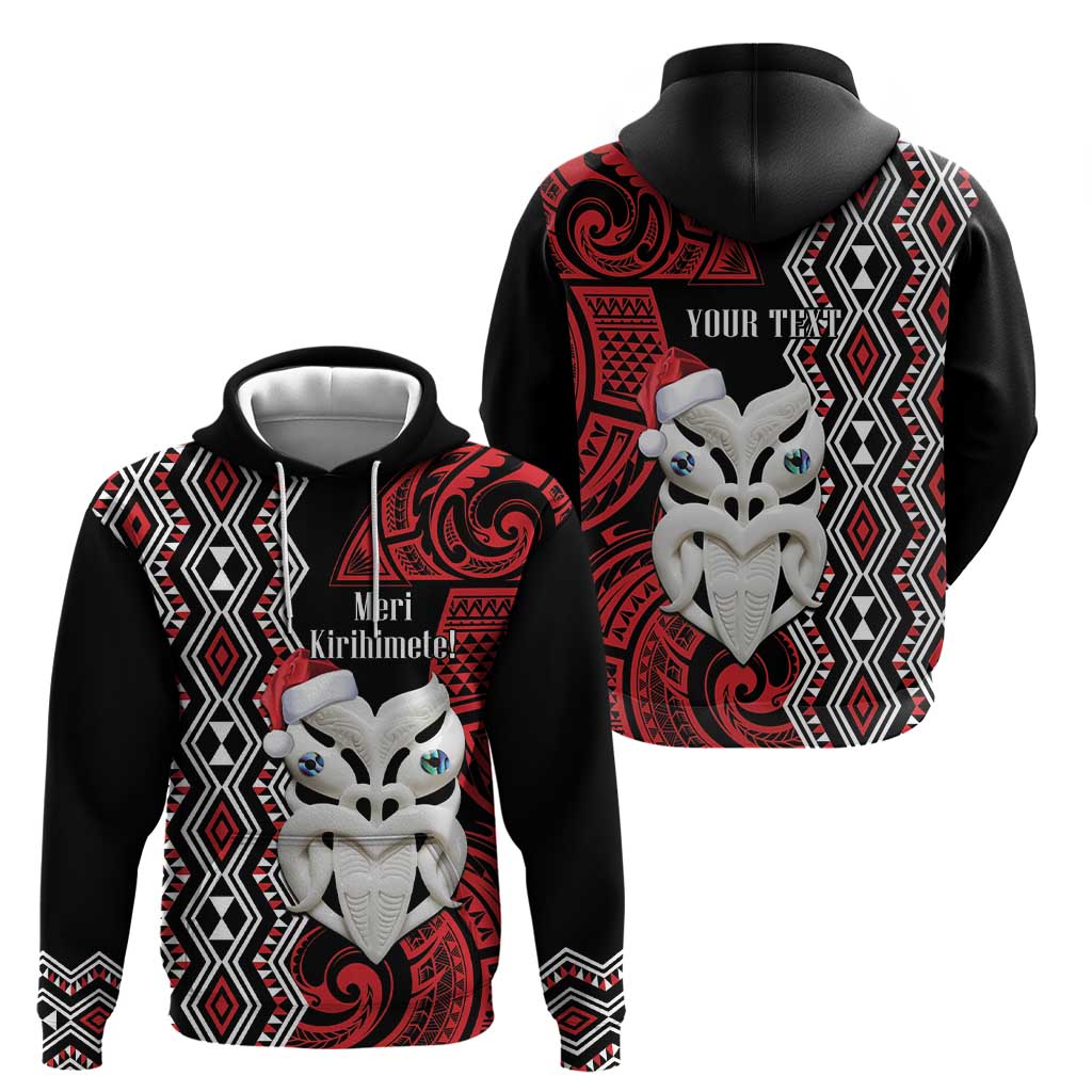 Personalised New Zealand Christmas Zip Hoodie Meri Kirihimete Maori Wheku - Taniko Art LT14 - Polynesian Pride