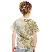 Polynesia Dolphins Kid T Shirt Valentine Day Floral Polynesian - Vintage Brown LT14 - Polynesian Pride