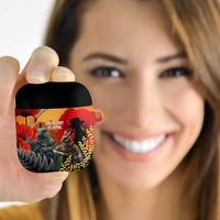New Zealand and Australia ANZAC Day AirPods Case Sliver Fern Kakapo With Golden Wattle Kangaroo LT14 - Polynesian Pride