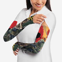 New Zealand and Australia ANZAC Day Arm Sleeves Sliver Fern Kakapo With Golden Wattle Kangaroo LT14 - Polynesian Pride