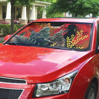 New Zealand and Australia ANZAC Day Auto Sun Shade Sliver Fern Kakapo With Golden Wattle Kangaroo LT14 - Polynesian Pride