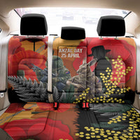 New Zealand and Australia ANZAC Day Back Car Seat Cover Sliver Fern Kakapo With Golden Wattle Kangaroo LT14 - Polynesian Pride