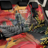 New Zealand and Australia ANZAC Day Back Car Seat Cover Sliver Fern Kakapo With Golden Wattle Kangaroo LT14 - Polynesian Pride