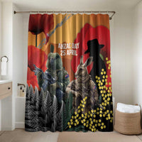New Zealand and Australia ANZAC Day Bathroom Set Sliver Fern Kakapo With Golden Wattle Kangaroo LT14 Shower Curtain Only Gold - Polynesian Pride