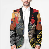 New Zealand and Australia ANZAC Day Blazer Sliver Fern Kakapo With Golden Wattle Kangaroo LT14 - Polynesian Pride