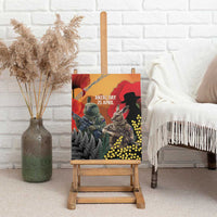 New Zealand and Australia ANZAC Day Canvas Wall Art Sliver Fern Kakapo With Golden Wattle Kangaroo LT14 - Polynesian Pride