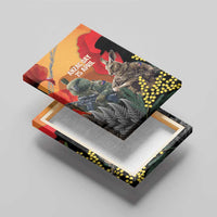 New Zealand and Australia ANZAC Day Canvas Wall Art Sliver Fern Kakapo With Golden Wattle Kangaroo LT14 - Polynesian Pride