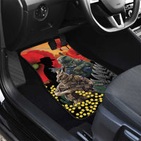 New Zealand and Australia ANZAC Day Car Mats Sliver Fern Kakapo With Golden Wattle Kangaroo LT14 - Polynesian Pride