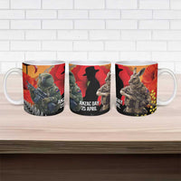 New Zealand and Australia ANZAC Day Ceramic Mug Sliver Fern Kakapo With Golden Wattle Kangaroo LT14 - Polynesian Pride