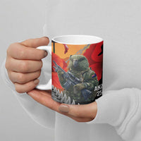 New Zealand and Australia ANZAC Day Ceramic Mug Sliver Fern Kakapo With Golden Wattle Kangaroo LT14 - Polynesian Pride
