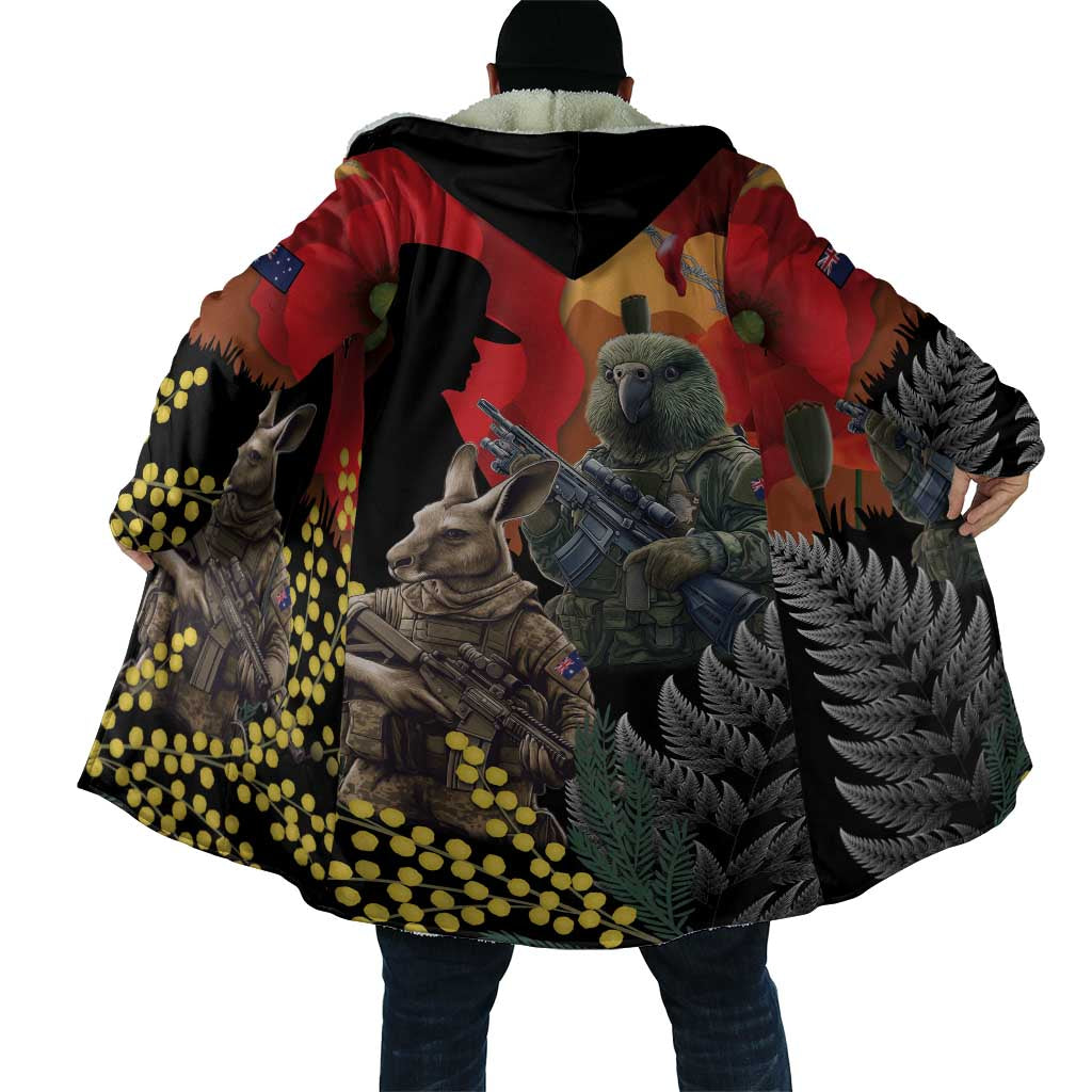 New Zealand and Australia ANZAC Day Cloak Sliver Fern Kakapo With Golden Wattle Kangaroo LT14 - Polynesian Pride