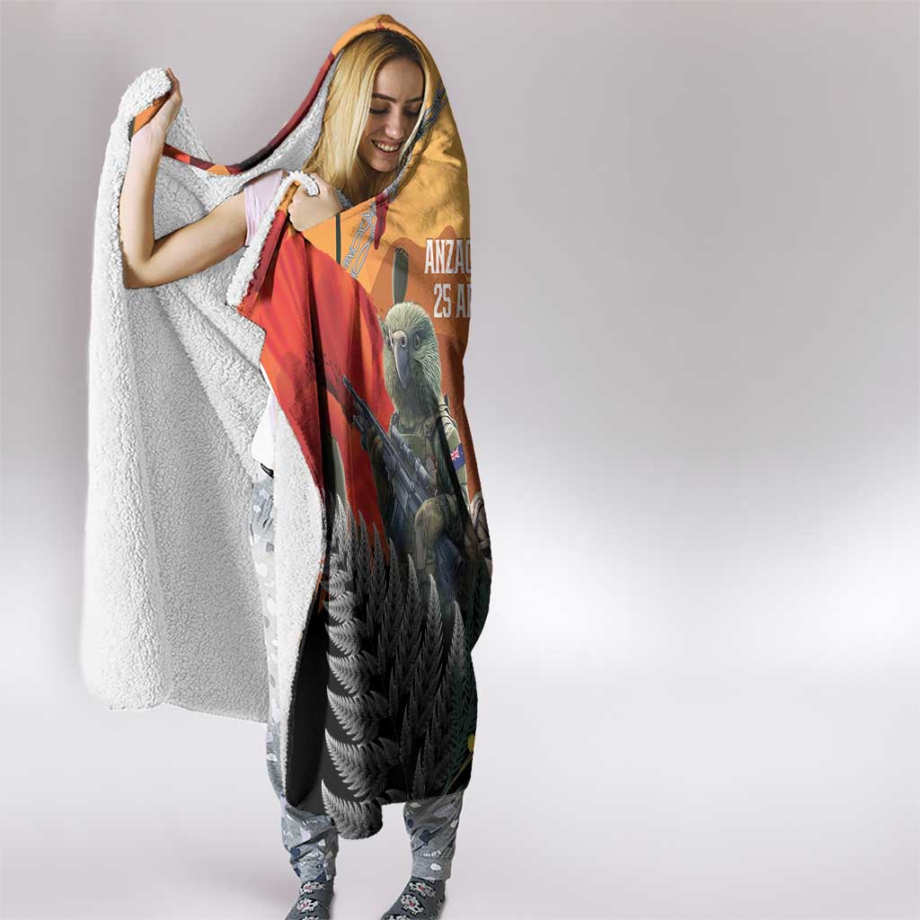 New Zealand and Australia ANZAC Day Hooded Blanket Sliver Fern Kakapo With Golden Wattle Kangaroo LT14 - Polynesian Pride